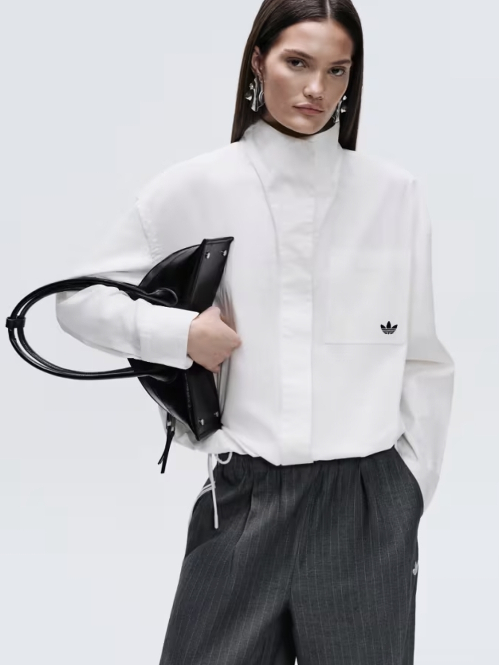 adidas X ASOS collab White High-Neck Minimal Logo Shirt